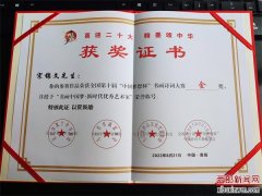 宋锦文同志荣获“书画中国梦.新时代优秀艺术家”荣誉称号
